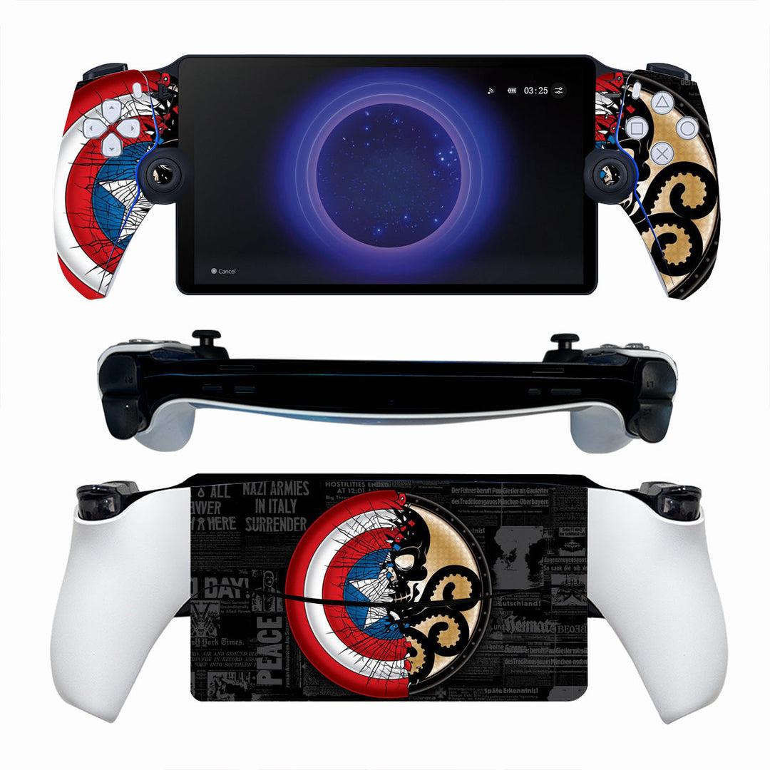 Elevate your gaming experience with the Captain America PlayStation Portal Protector Skin. Featuring the iconic shield and patriotic elements, this skin adds a heroic touch to your PlayStation console, celebrating the legendary Marvel superhero in a bold and dynamic design
