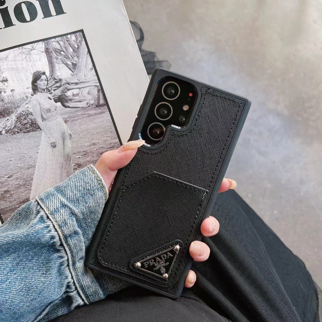 Designer iPhone Case with Card Holder - PRADA elegance