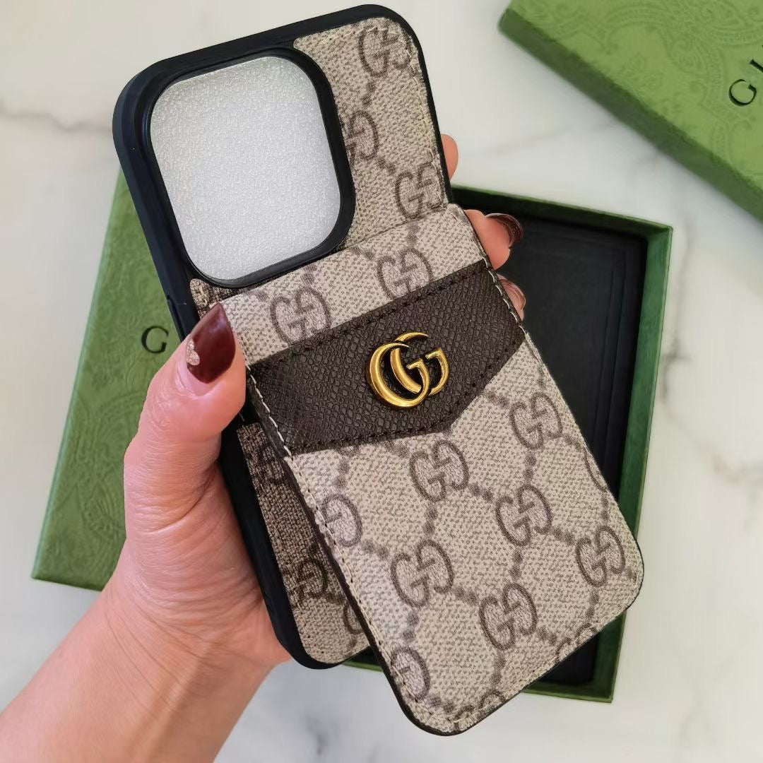 Stylish GUCCI iPhone Case with Integrated Card Holder