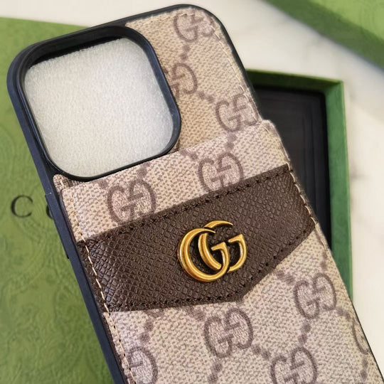Luxury GG iPhone Case with Card Holder