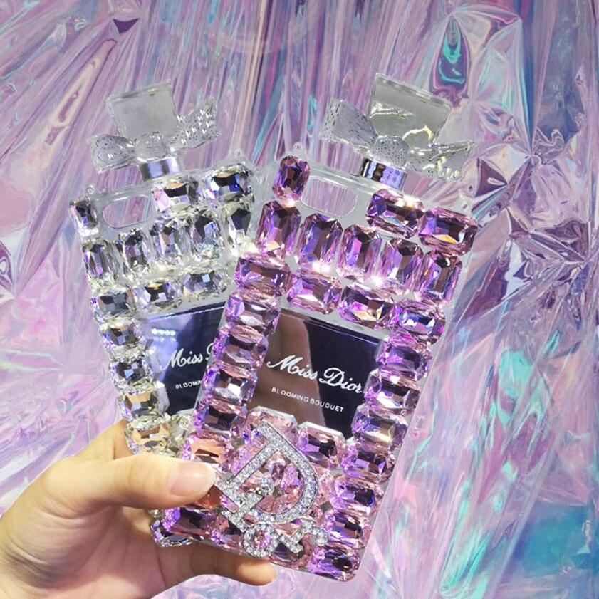 Elegant Miss Dior Perfume Bottle Diamond Phone Case for Samsung