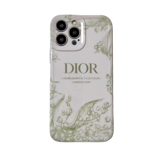 Luxurious Detailing - Iconic Dior Elements and Elegant Flowers on Fashion Lady Case