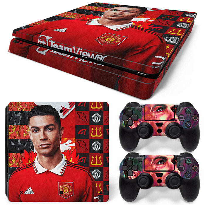 PlayStation 4 Slim with a Cristiano Ronaldo (CR7) Manchester United-themed protector skin