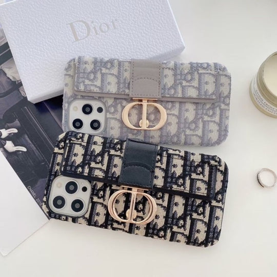 Lady Dior Wallet Phone Case for iPhone in Timeless Elegance