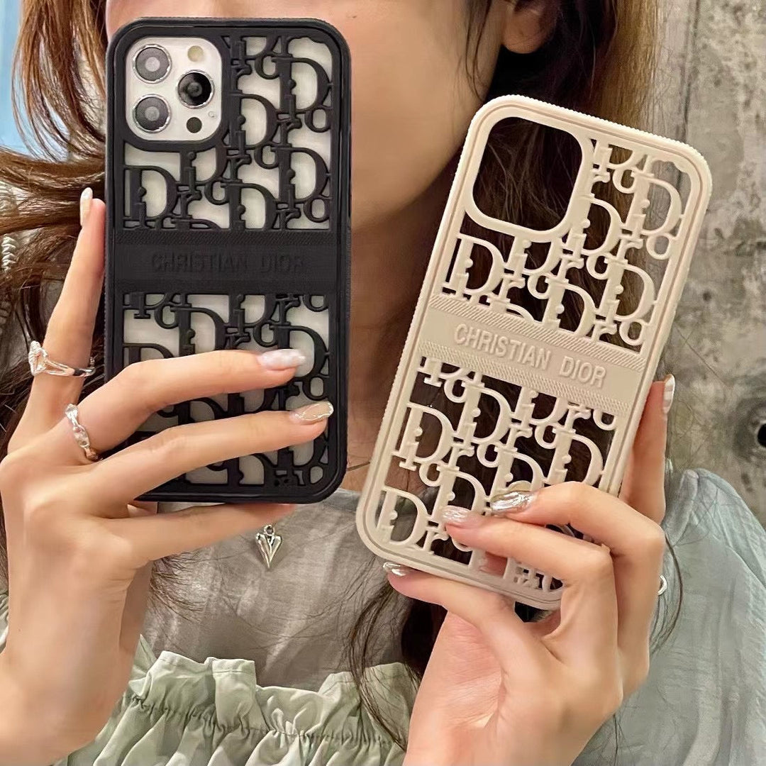 Fashion-forward 3D Dior iPhone Case with Protective Soft Cover