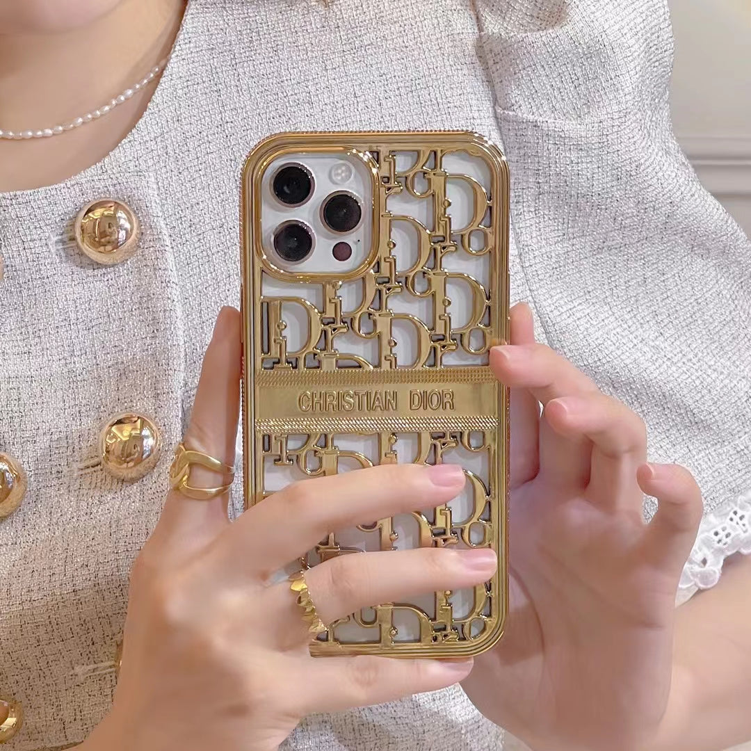 Luxurious Dior-inspired 3D Fashion iPhone Case in Soft Texture