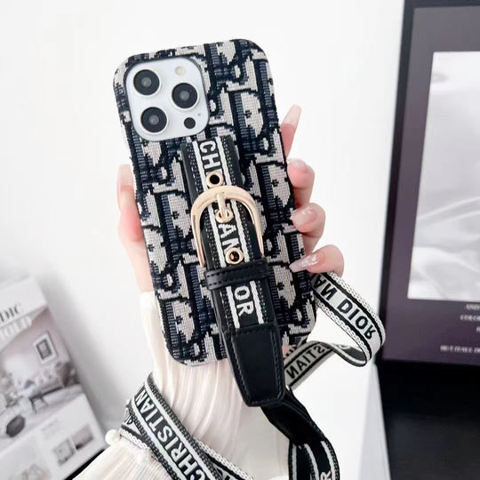 Chic and Functional: Dior Lady Phone Case with Lanyard