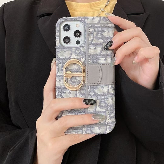 Sophisticated Card Holder Design - Lady Dior iPhone Case