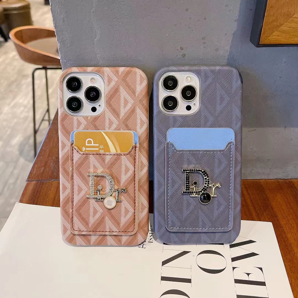 Close-up of DIOR Logo Detail on iPhone Case