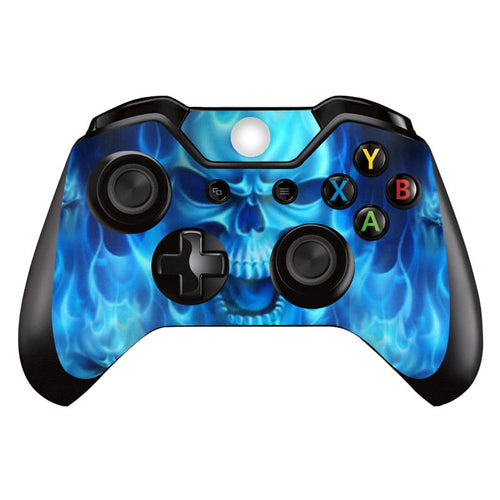 SKULL BLUE FIRE - XBOX ONE CONTROLLER PROTECTOR SKIN - best-skins