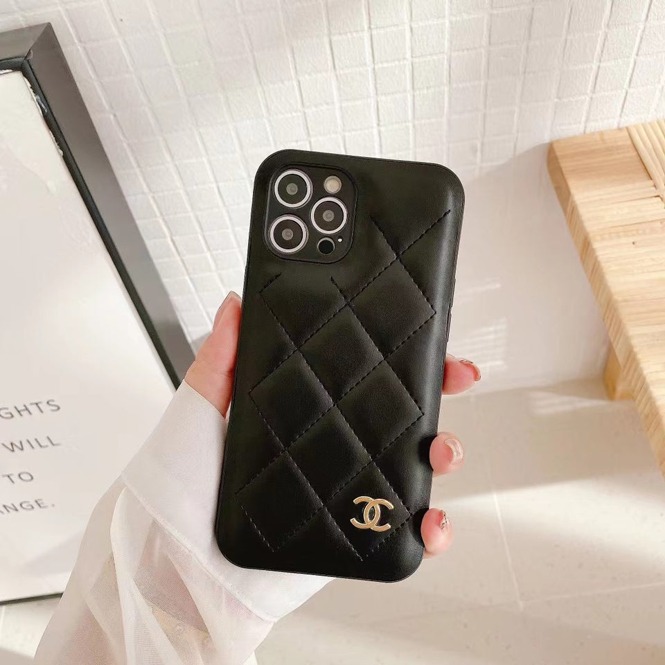 LUXURY CC FASHION LEATHER CLASSIC PHONE CASE COVER IPHONE 7-13