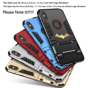 Bat Kickstand Case For iPhone 12 Mini 11 Pro Max XS XR X 8 7 6 6S Plus SE 2020 Magnetic Shockproof Armor TPU PC Phone Cover Capa