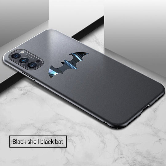Luxury Metal Bat Matte Phone Case For Oppo Reno 4 3 2 R17 A91 A79 A11 Find X2 F11 F9 Pro  