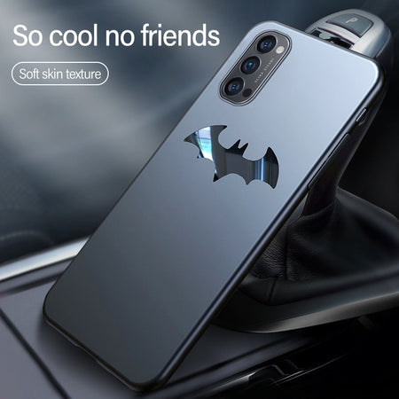 Luxury Metal Bat Matte Phone Case For Oppo Reno 4 3 2 R17 A91 A79 A11 Find X2 F11 F9 Pro  