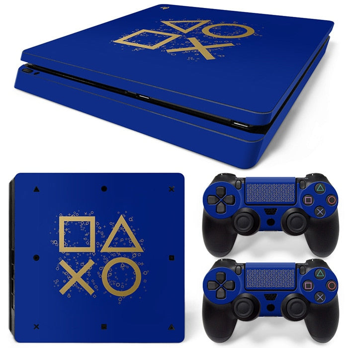 BLUE X O - PLAYSTATION 4 SLIM PROTECTOR SKIN - best-skins