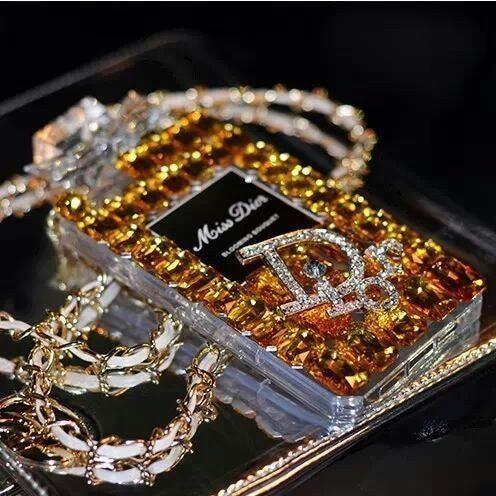 LUXURY PERFUME BOTTLE DIIOR DIAMOND PHONE CASE FOR SAMSUNG AND NOTE