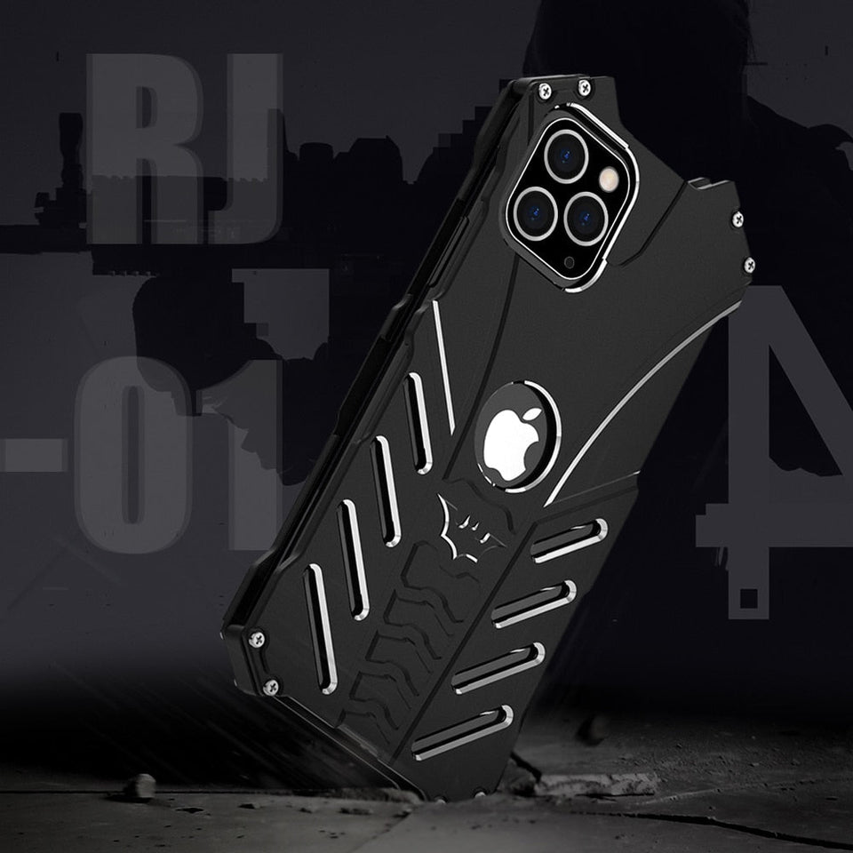 For Apple IPhone 11 PRO X XS MAX XR 5 Se 6 6s 7 8 Plus 12 pro Case Aluminum Metal Batman Armor Protective Shockproof Phone Cover