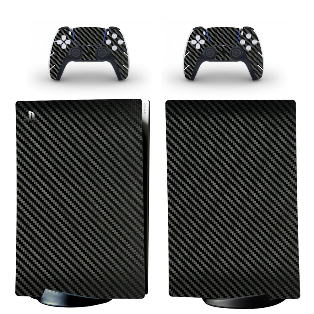 Carbon fiber PS5 Digital Edition Skin Sticker Decal Cover for PlayStation 5 Console and 2 Controllers PS5 Skin Sticker Vinyl