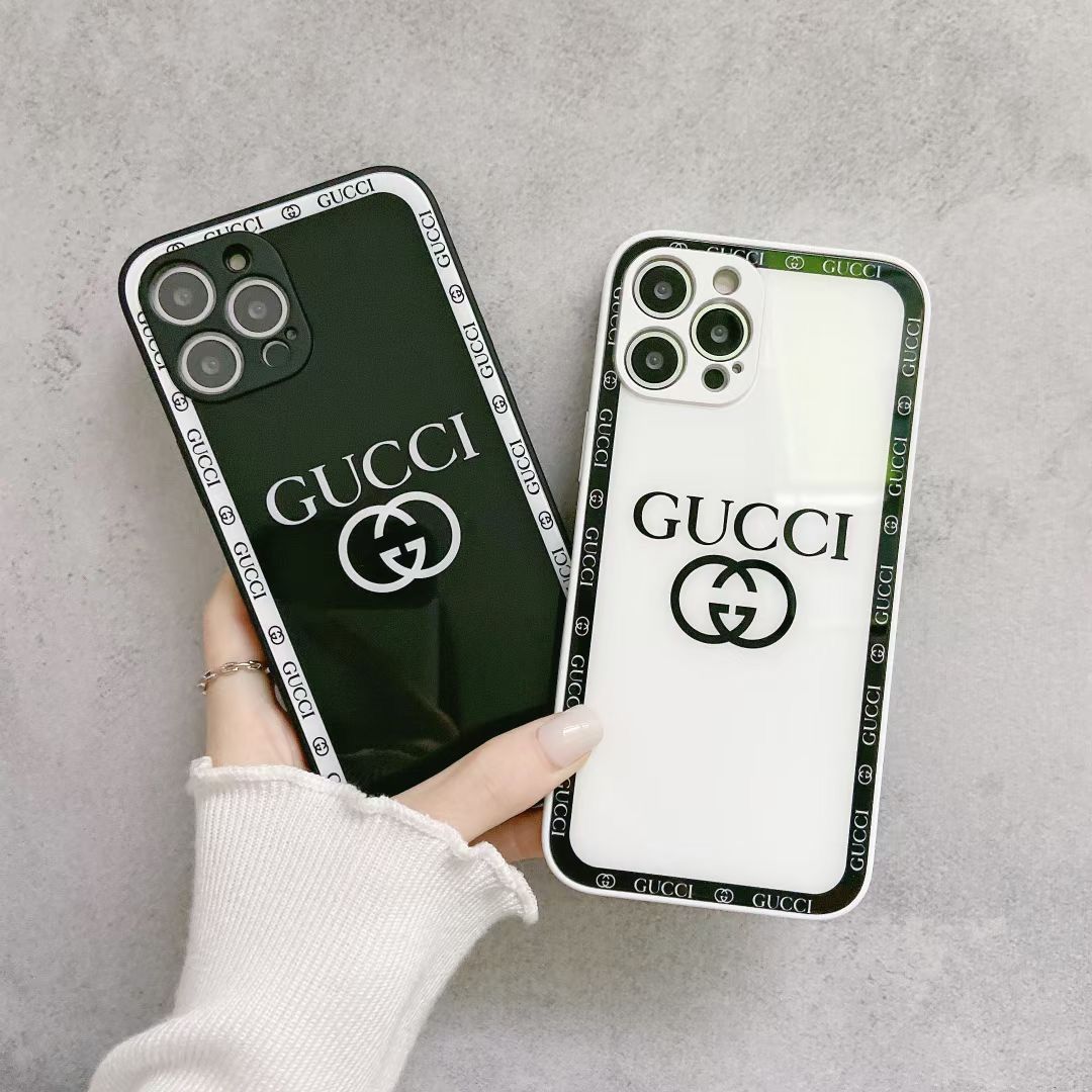 LUXURY GG FASHION TEMPERED GLASS PHONE CASE FOR IPHONE – Best-Skins